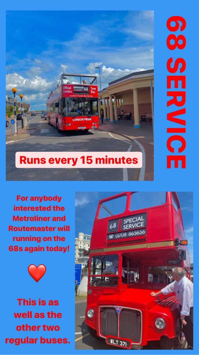 For our enthusiast friends and anyone else who may be interested, we are going to have some fun on our #Southend open top 68 today!....