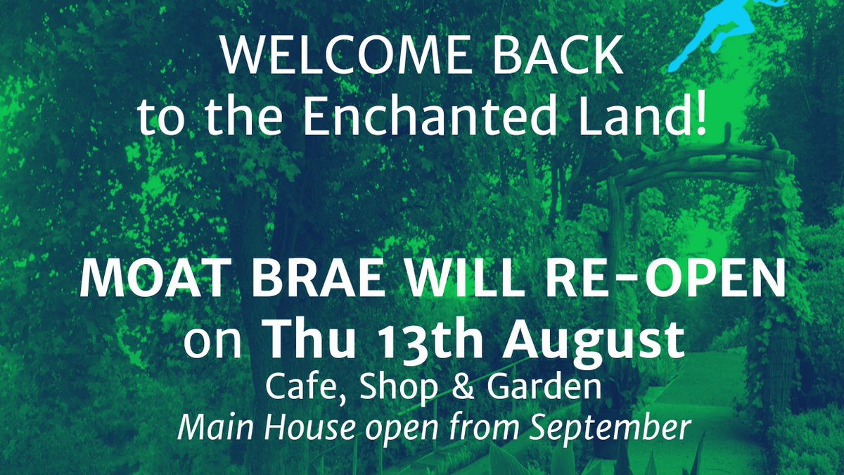 Moat Brae is opening once again on Thurs 13 August. We're looking forward to welcoming you back to the cafe, shop and garden, with plans to open the house again from early September.

#moatbrae #wherestoriesbegin #reopening