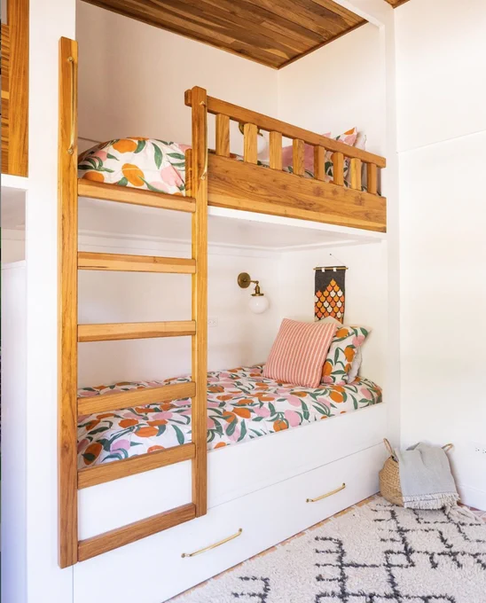 Built in bunk beds with ladder. 