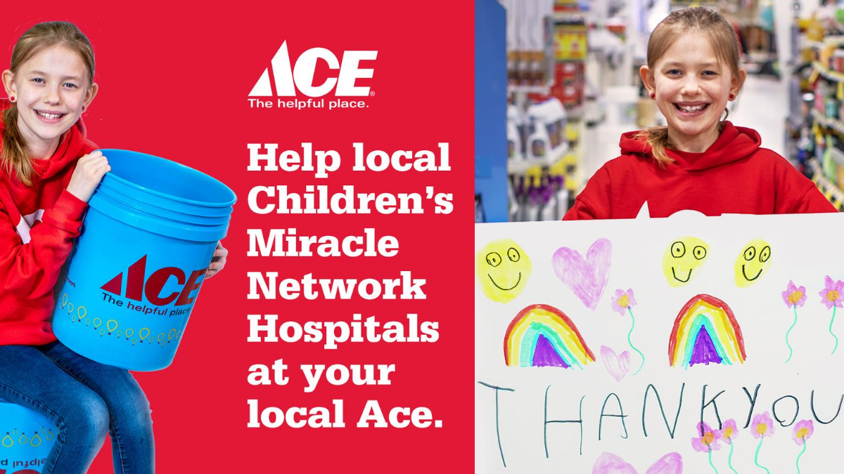 Now through August 2, stop by your local #AceHardware to support @CMNHospitals with a $5 donation and get a 5-gallon bucket plus 20% off* almost anything that fits inside it. *Restrictions Apply, See Store for Details. #TheHelpfulPlace #MiracleBucket