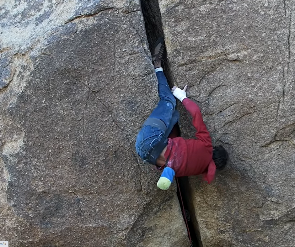 mojagear's tweet photo. It's a rare find when a piece of rock is climbable but puts a pro climber like Mason Earle to the test. Will it be right-side-up or inverted climbing? https://t.co/jJ3PkgoSKe