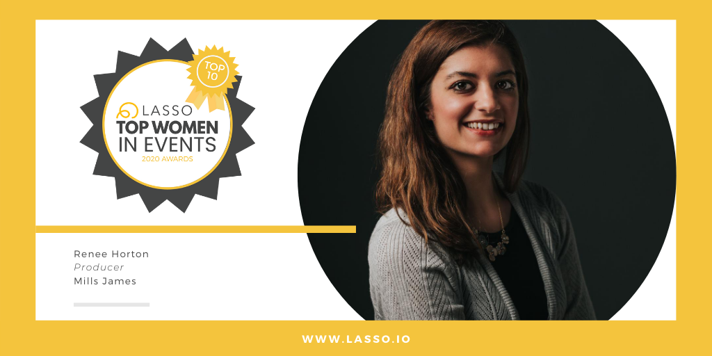Lasso_io's tweet photo. Meet Renee Horton, a Producer at @MillsJames. With the onset of COVID-19, she's pivoted a weekly televised in-studio game show to a one-of-a-kind "Play@Home" virtual game show. Get to know more about why Renee was named a #TopWomenInEvents here: https://t.co/sGy7Y6BaJH https://t.co/fW9PEnD0lq