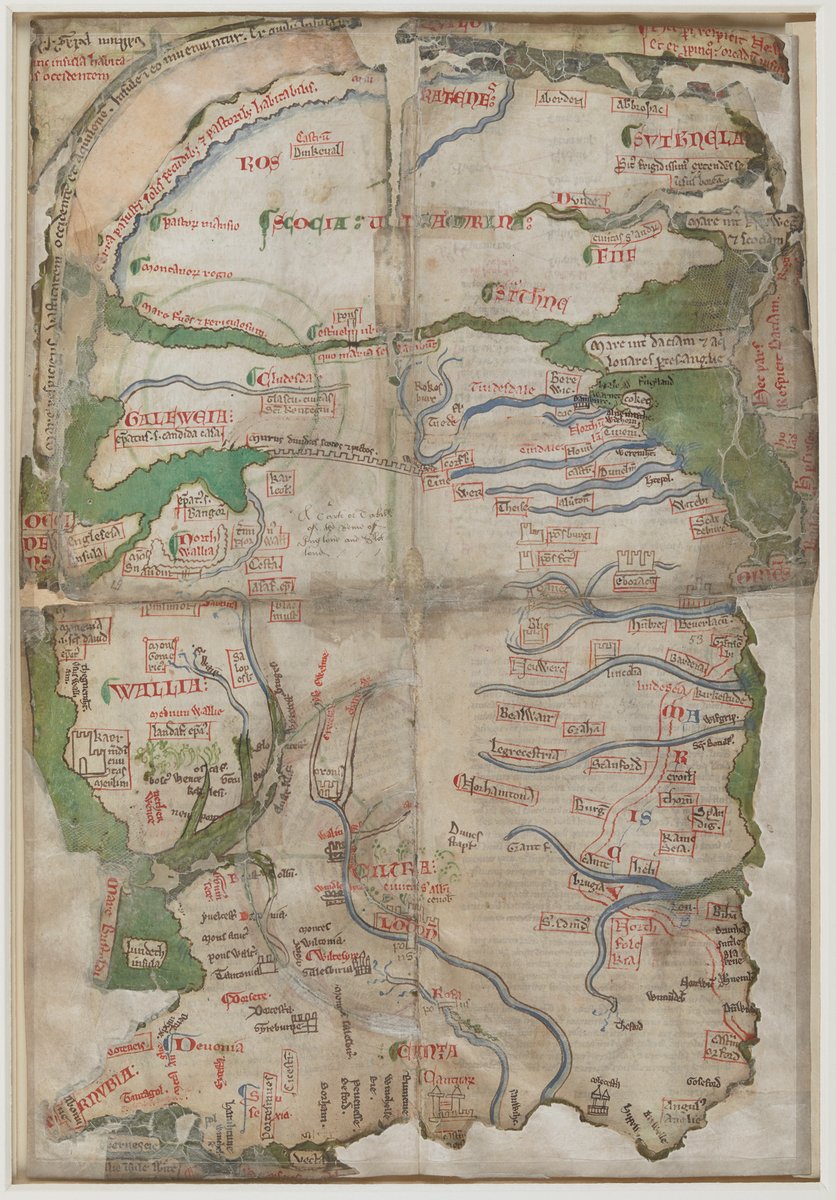 A map of Britain in the 13th-century by the St Albans monk, chronicler, scribe and artist Matthew Paris.