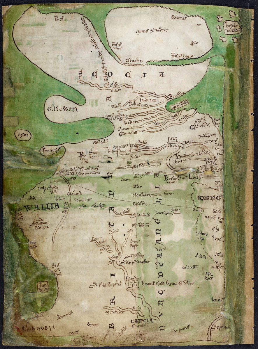 A map of Britain in the 13th-century by the St Albans monk, chronicler, scribe and artist Matthew Paris.