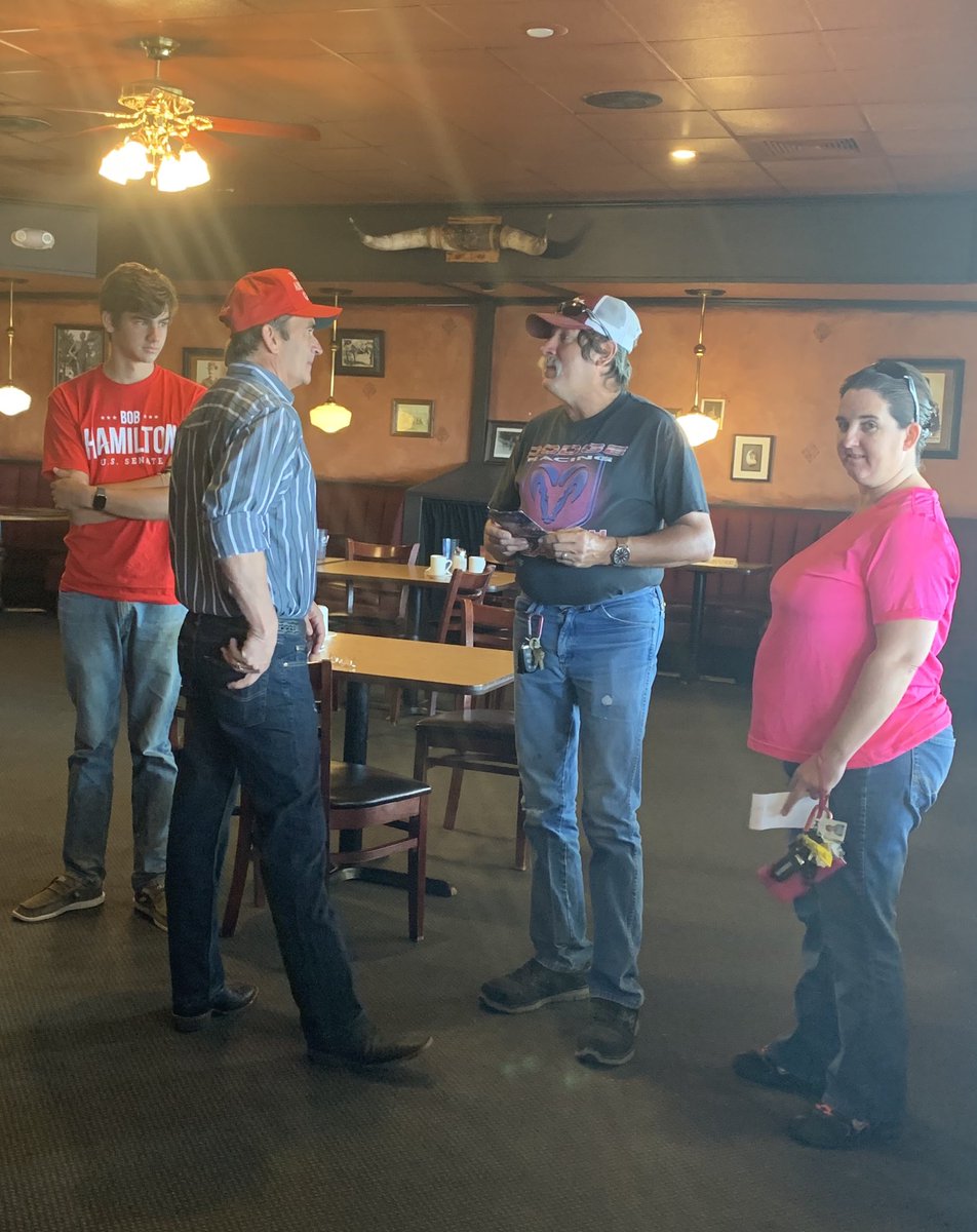 HamiltonforKS's tweet photo. We’re in Dodge City this morning meeting Republican voters in Southwest Kansas! Garden and Liberal are up later today! #kssen #ksleg https://t.co/k1UovlN9sK