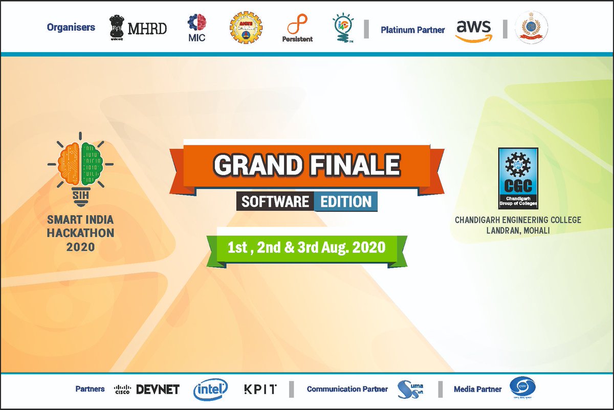 DAEIndia's tweet image. World&apos;s Largest Open Innovation Model goes Online. #SoftwareEdition Grand Finale 3-day pan-India mega-event of #SmartIndiaHackathon2020 commences tomorrow Aug 1, 2020 at 08:00 AM. Catch the Live Stream of inauguration from the DAE Nodal Centre @CGCPunjab: youtube.com/channel/UCnxLo…