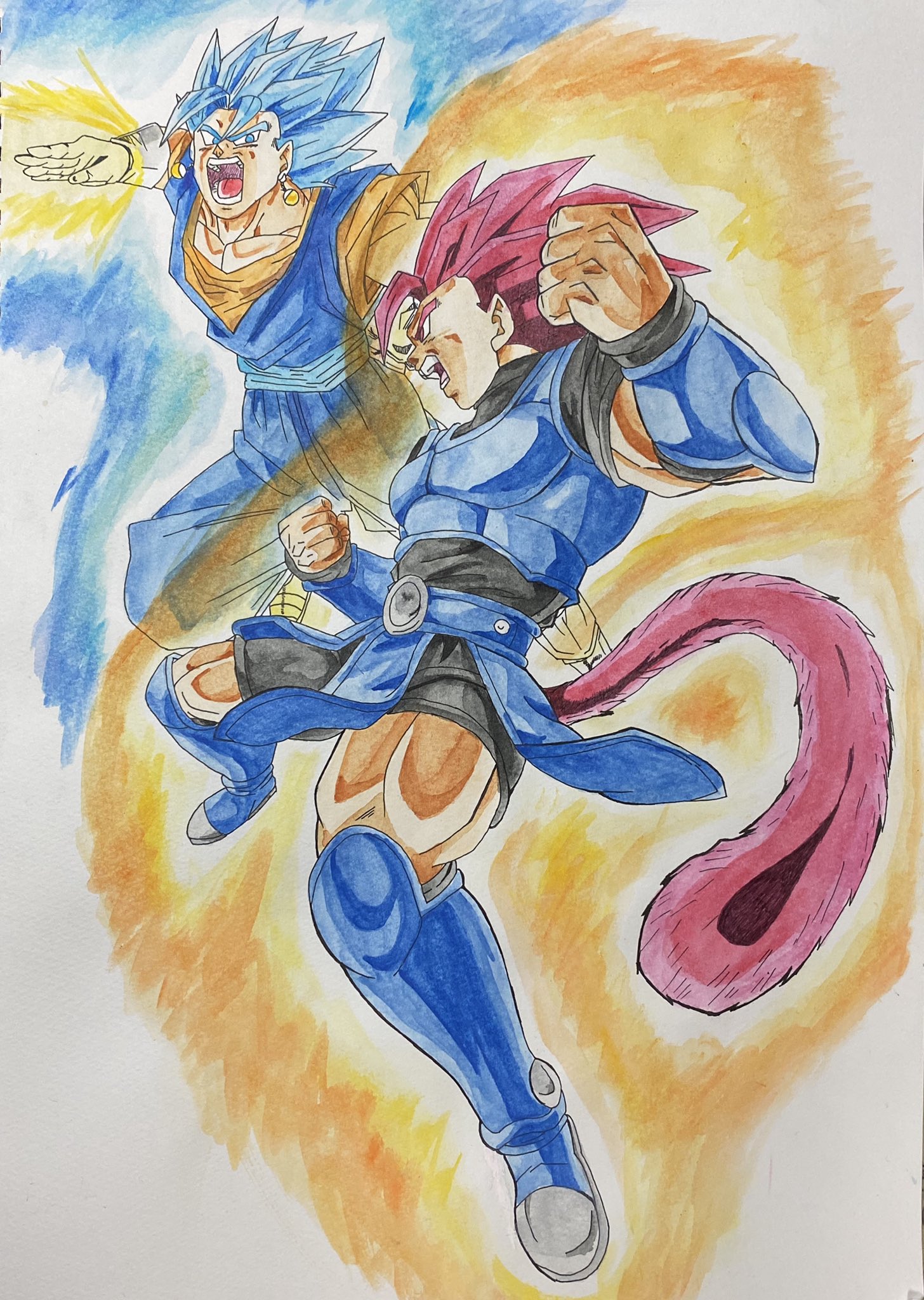 Twitter 上的 涼暮月 すずくれずき ドラゴンボールレジェンズのオリジナルキャラクターのシャロット ゴット Amp ベジット ブルー を描いてみました やっぱり絵を描くのは楽しいなぁァァァァァァァァ W ドラゴンボールレジェンズ2周年
