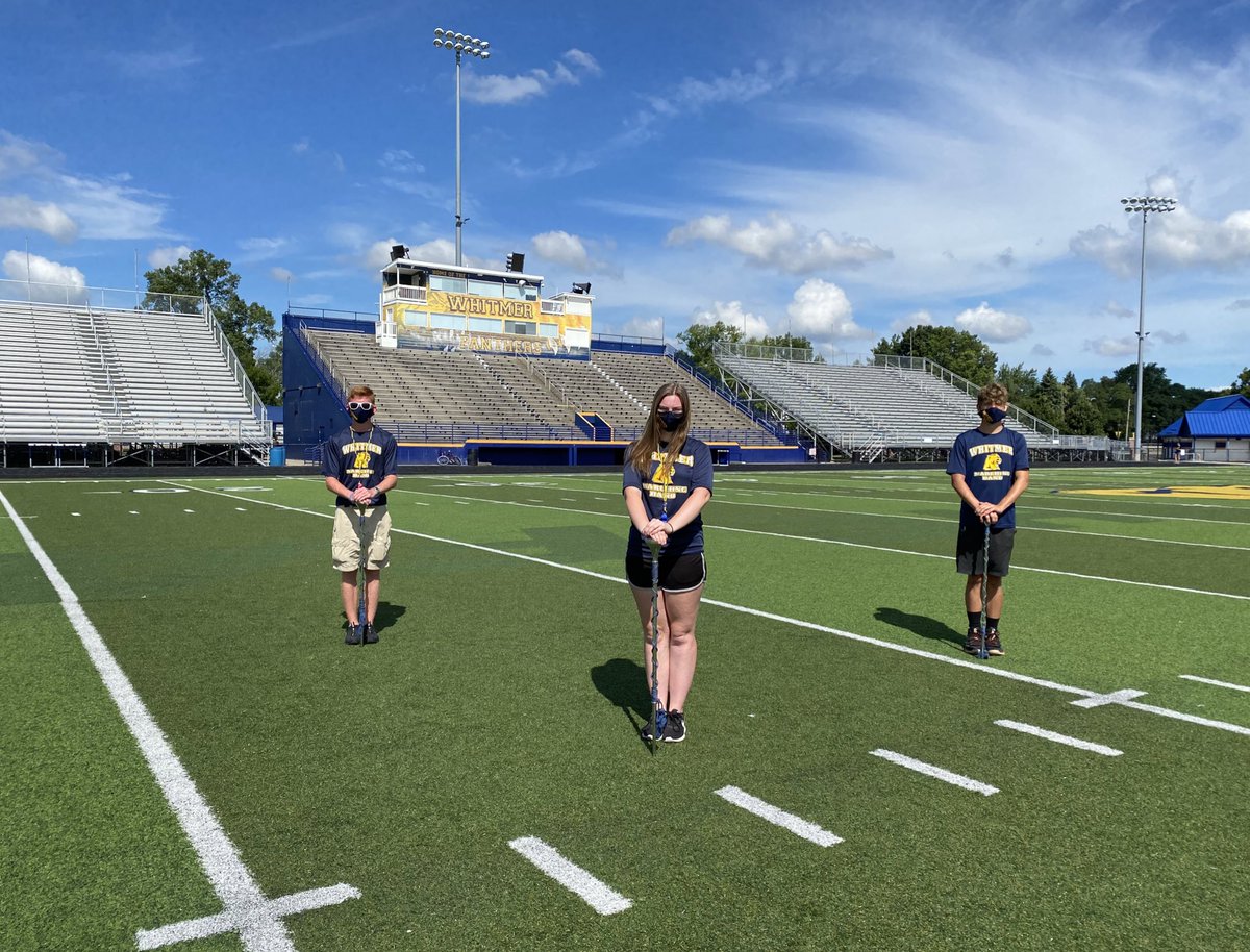 TheWhitmerBand's tweet photo. Whitmer Band Drum Majors reminding you to mask up! #maskuppanthers 🐾🎶 https://t.co/4lHbIv8L0A