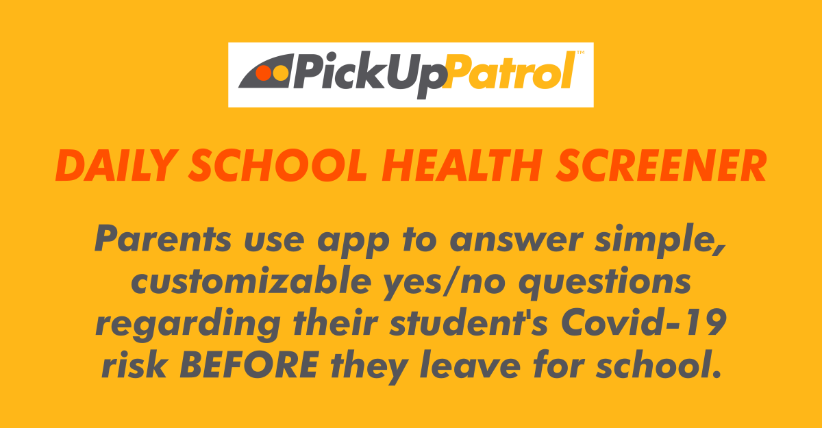 Let PickUp Patrol help keep your school community safe from Covid-19 with our Daily School Health Screener! It's quick and easy for parents to use *before* their students leave home for school.

pickuppatrol.net/daily-school-h…