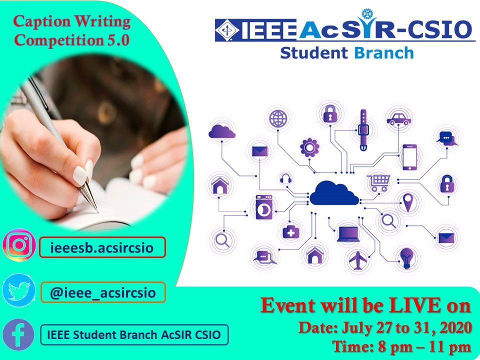ieee_acsircsio's tweet image. Important Instructions:
Follow us on our Facebook/Instagram/Twitter 
Short captions.
No restriction in the participation anyone can participate any number of times. 
#IEEE #AcSIRCSIO #CSIO #WritingCommunity #writerslift #caption #Science #Technologies #ideas #IEEEWIE