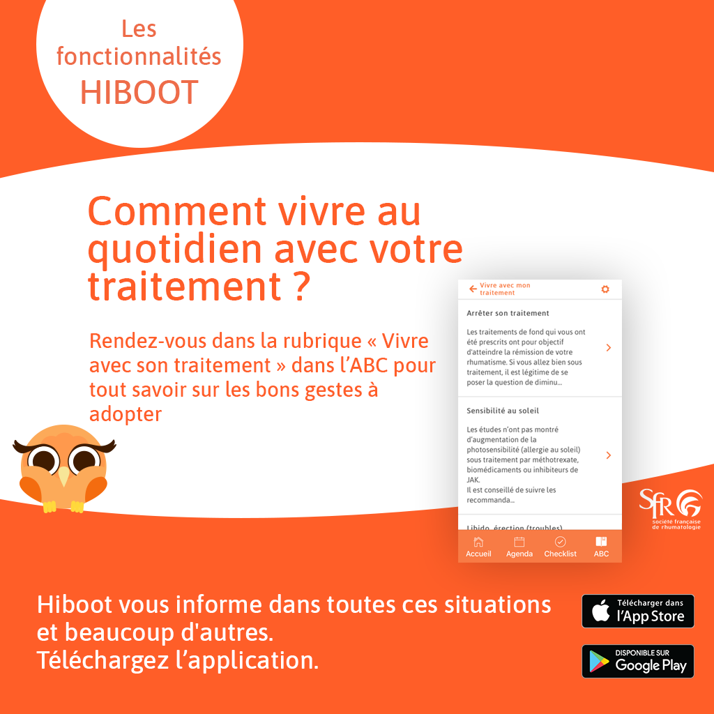 AppliHiboot's tweet photo. Comment vivre au quotidien avec votre #traitement ?
👉 Restez toujours informé avec l'#appli Hiboot
Androïd: https://t.co/frPrRTWSEu
Apple: https://t.co/ODQR3iy3WA
#spondy #rhumatismes #polyarthrite #vivremieux https://t.co/0fpzXFVKbB