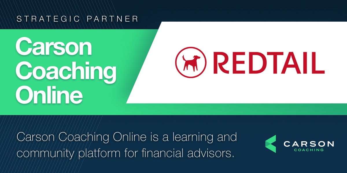 RedtailCRM's tweet photo. We’re excited to offer a 20% discount on Carson Coaching Online, a learning platform for financial advisors.

On-demand courses led by coaches, resources made specifically for advisors. Take advantage of this special pricing!

👉 https://t.co/uwVeLy6Ard https://t.co/vhxFQWX1zz