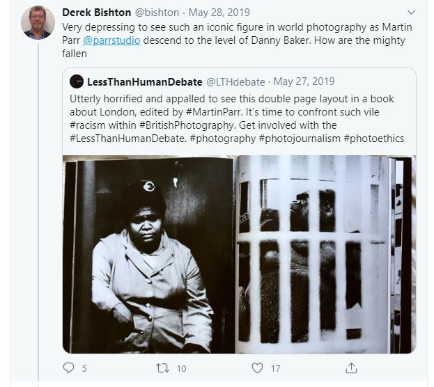In May 2019  @Multistory (who have a long financial relationship with  @MagnumPhotos) were exhibiting  @parrstudio as part of Blast festival. I asked them if there was 'no place for photogs who promote racism at their festival?' They replied 'Yes, of course'.