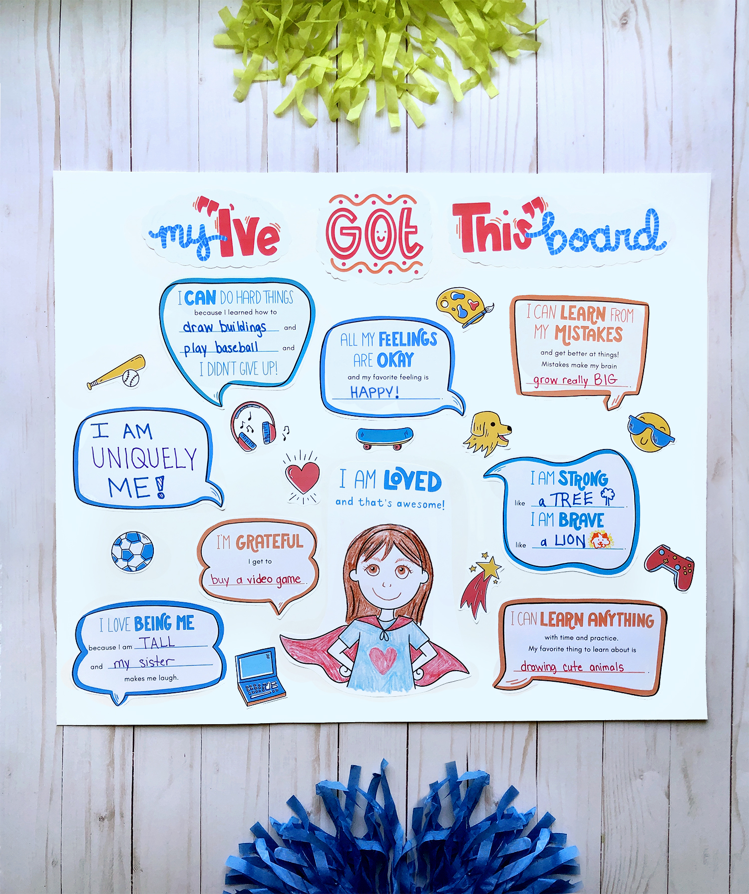 Big Life Journal — Growth Mindset Parenting on X: 🌟FREE PRINTABLE  FRIDAY🌟 The I've Got This! board. It's an excellent way for your child  to remind themselves about what makes them great.