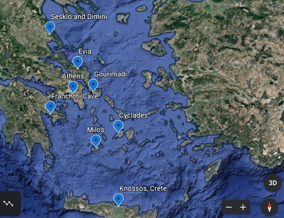 For starters it shows the people living at Gourimadi had good access to Melian obsidianThis inland site was well-connected to the Aegean world. It was part of the changes occurring as the Stone Age ended, ushering in the “International Spirit” of the Early Bronze Age Aegean/13