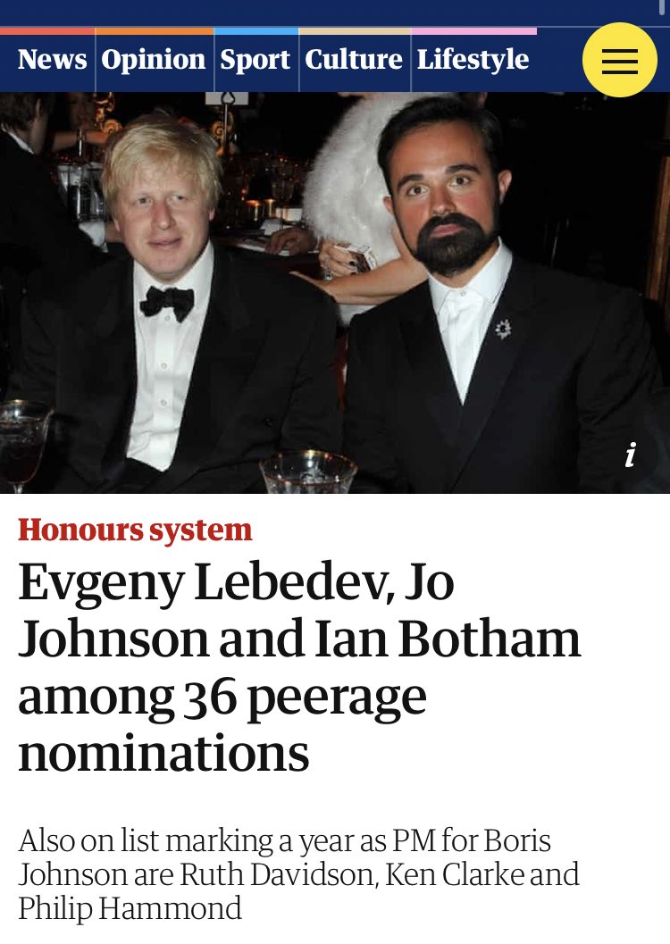 Lord Evgeny Lebedev  Qualification: son of a Russian oligarch. Bright side: all of the other oligarch children at Eton now have a role model. To understand how it screws the rest of us sign up to Oligarchy newsletter by  @OliverBullough  https://www.codastory.com/coda-newsletters/