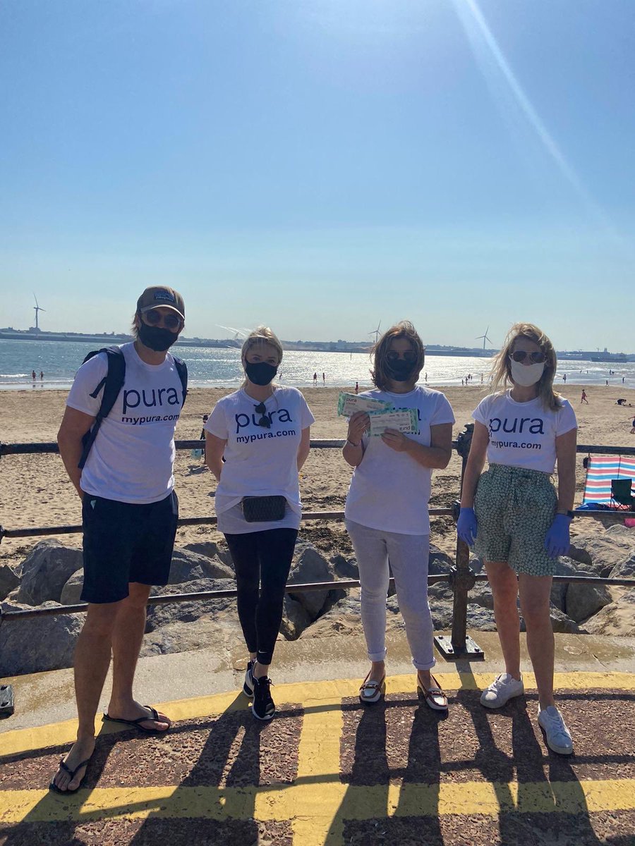 mypura's tweet photo. It’s a glorious day for a #beachcleanup Shame about the amount of plastic waste the Pura team found within the first hour. Well done team! https://t.co/fBuDYx3axf