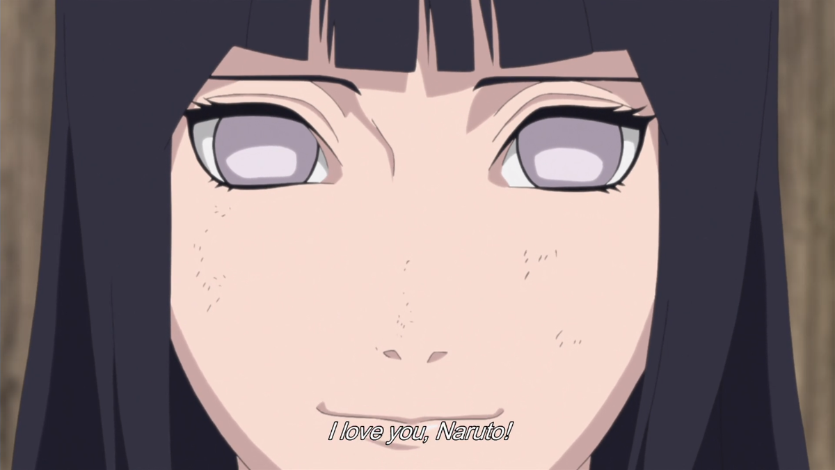 Now the scene of the gengutsu in The Last. This gengutsu traps people in their own memories, mixing them with dreams. Naruto starts seeing some of his memories and then they mix with Hinata’s memories, and that’s when he revives her confession.