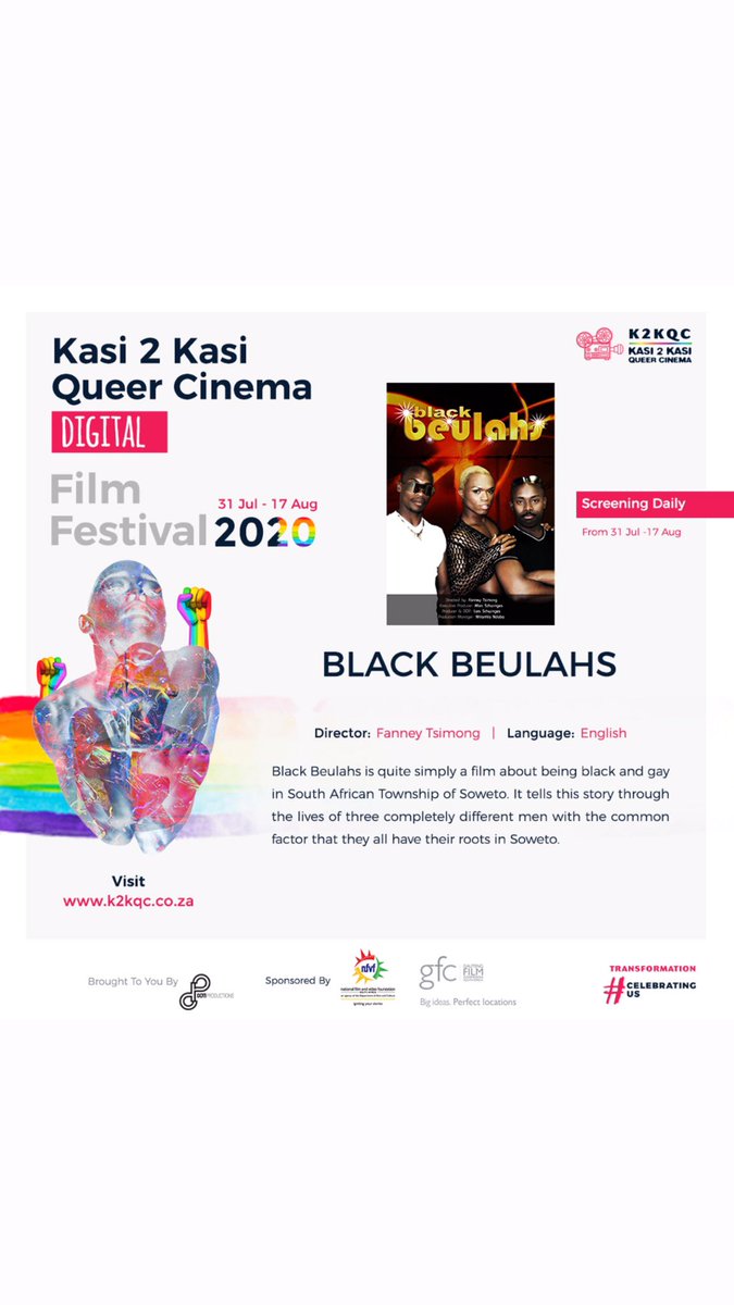K2KQC's tweet photo. Streaming on https://t.co/edkt3AQeyZ Black Beulahs ft @somizi explores the gay culture in Soweto dir. by @Tsimong. Have you ever been friendzoned, watch LOW to look back at that missed chance on Love dir. by @hlogisepota ft @LukholoGeorge both screen until the 17th #k2kqc2020 https://t.co/3joWvYwWHq