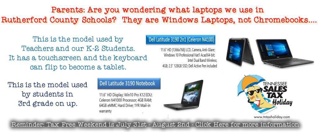 It started TODAY! Through Sunday - if you want to know the model/brand of windows laptops we use in RCS schools, here is a picture: