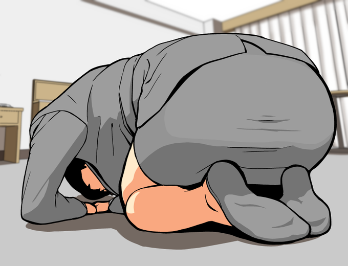 謝罪に来た OLがエッチな目にあうゲーム 進捗6
土下座しながら好き放題されるシーンです 