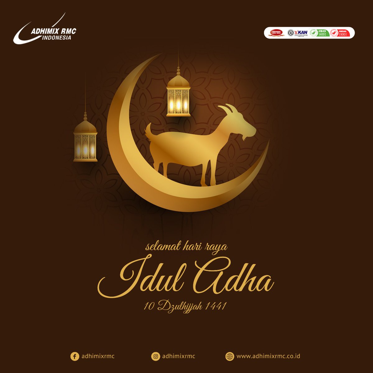 adhimixrmc's tweet photo. Segenap Keluarga Besar PT Adhimix RMC Indonesia Mengucapkan Selamat Hari Raya Idul Adha, 10 Dzulhujjah 1441 H. 

Semoga Idul Adha kali ini kita bisa lebih saling membantu kepada saudara-saudara kita di masa pandemi ini. 
.
.
.
#IdulFitri1441H #EidAdha #AdhimixRMCIndonesia #Kurban https://t.co/aGPOFOjCKR