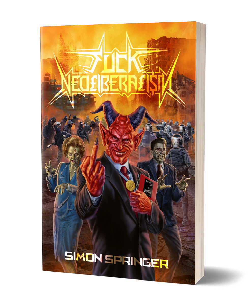 PMPressUK's tweet image. Less than a day to go for the #FuckNeoliberalism kickstarter. 

Look. We've reached our target - so, like, don't go out and rob one of the big bastard banks just for our sake.  

- but, if you want @No_Sweat hoodies with #EdRepka's artwork - Back it now!

kickstarter.com/projects/ww3/f…