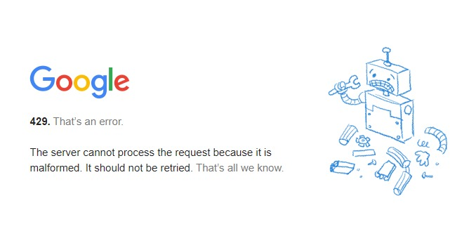 TechWebifry's tweet photo. Google search console is not working.

It's showing 429 error. Check attached screenshot for the same.

@googlewmc 
@googlewmcindia 
@GoogleIndia https://t.co/mawI4iFSH6