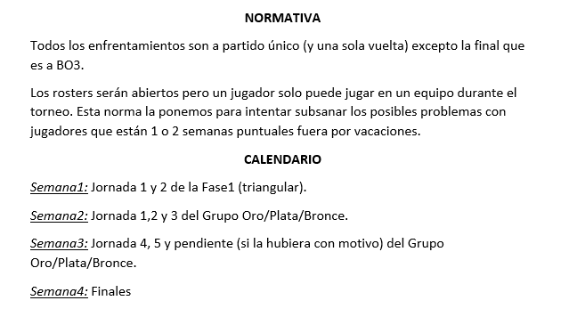 Os presentamos ya toda la información de la #CopadeVerano 
Equipos que os habíais inscrito, revisad que estáis en lista de participantes y no ha habido errores. Para cualquier aclaración, DM.

Qué os parece? 🔥🔥🔥
