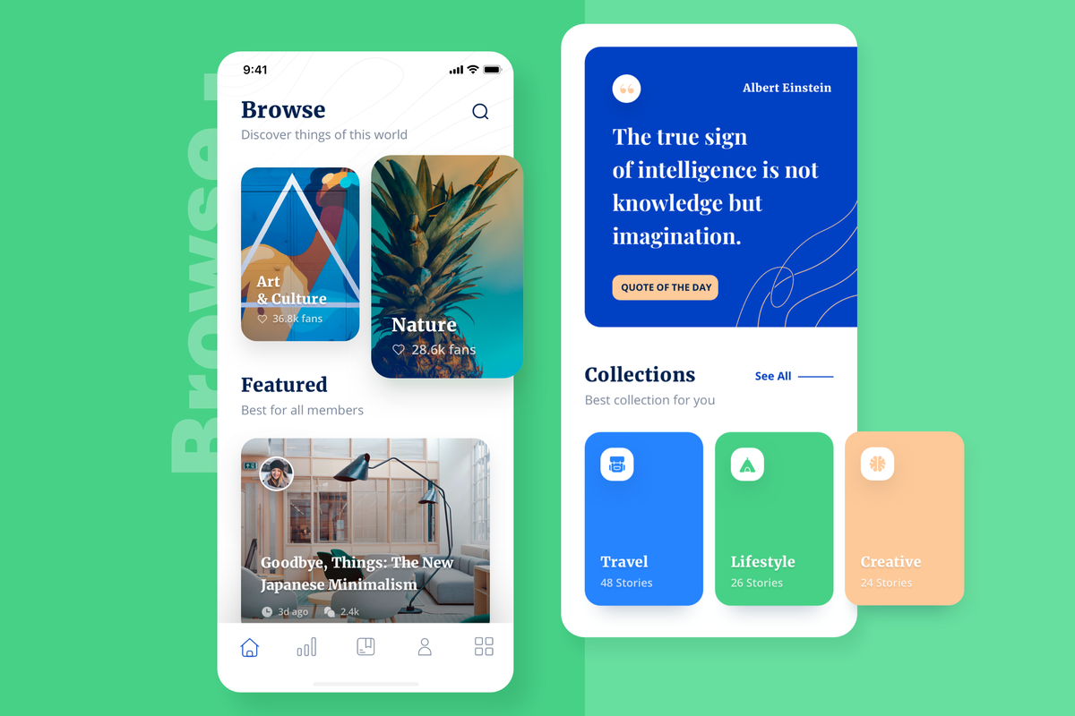 usedesignspace's tweet photo. Holaa,⁠
⁠
Still on Bacao UI Kit screen details. Now, we want to share with you Browse Screen from this UI Kit.⁠
⁠
Browse screen in Bacao was created with Minimalism &amp; Clean style design.

Don’t forget to Purchase Bacao on our Marketplace and Official website.⁠
⁠ https://t.co/L0VVNS3QD1