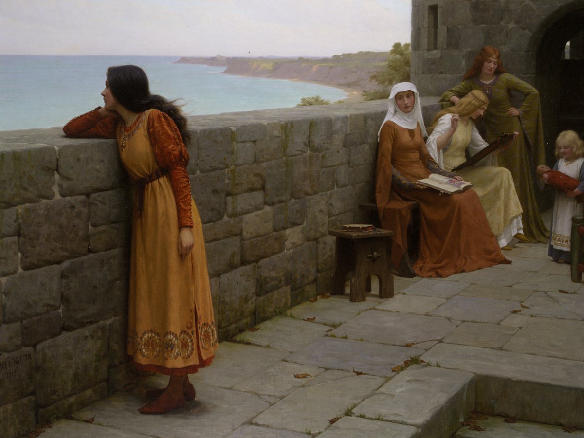 TripImprover's tweet photo. I'm wondering what The Hostage (1912) is thinking about..

It is painted by Edmund Leighton (1852-1922) who loved us to guess what the story behind each of his scenes was.

Just waiting for her lover out on the sea? Or something else?

#Art #Painting https://t.co/ub8O7i29se