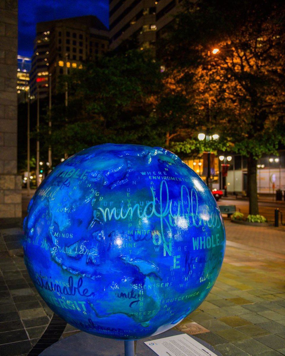 GoUptownCLT's tweet photo. Take a trip around the globe 🌎 in your neighborhood 🏡 @coolglobes is a public art exhibit located along N Tryon raising awareness of solutions to climate change. Talk a walk Uptown and visit all 35 today! 
. 
. 
#uptown #uptownclt #charlotte #charlottenc #charlottesgotalot https://t.co/7k3sMrkOqr