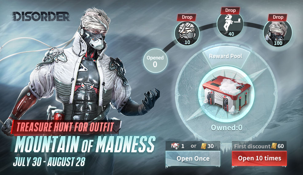 disorderen's tweet photo. The Treasure Hunt event is in full swing. Open Mystery Chests to win rich rewards, including Prometheus’s new outfit – Mountain of Madness, emojis and lobby display etc.  💫
Come and participate then get your Prometheus a new look!🤩

#Disordergame #NetEaseGames https://t.co/dS0dgLRy2B