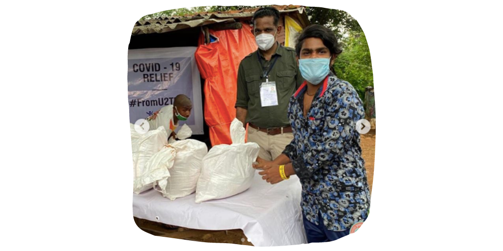 The meal kits we distribute include whole wheat flour, rice, dal, oil, masalas &amp; spices, tea and soaps. Here are some recent photos from a meal kit distribution at Aarey Colony, Goregaon.
Check out our website to contribute to our efforts 
#FromU2Them #Volunteers #Distribution