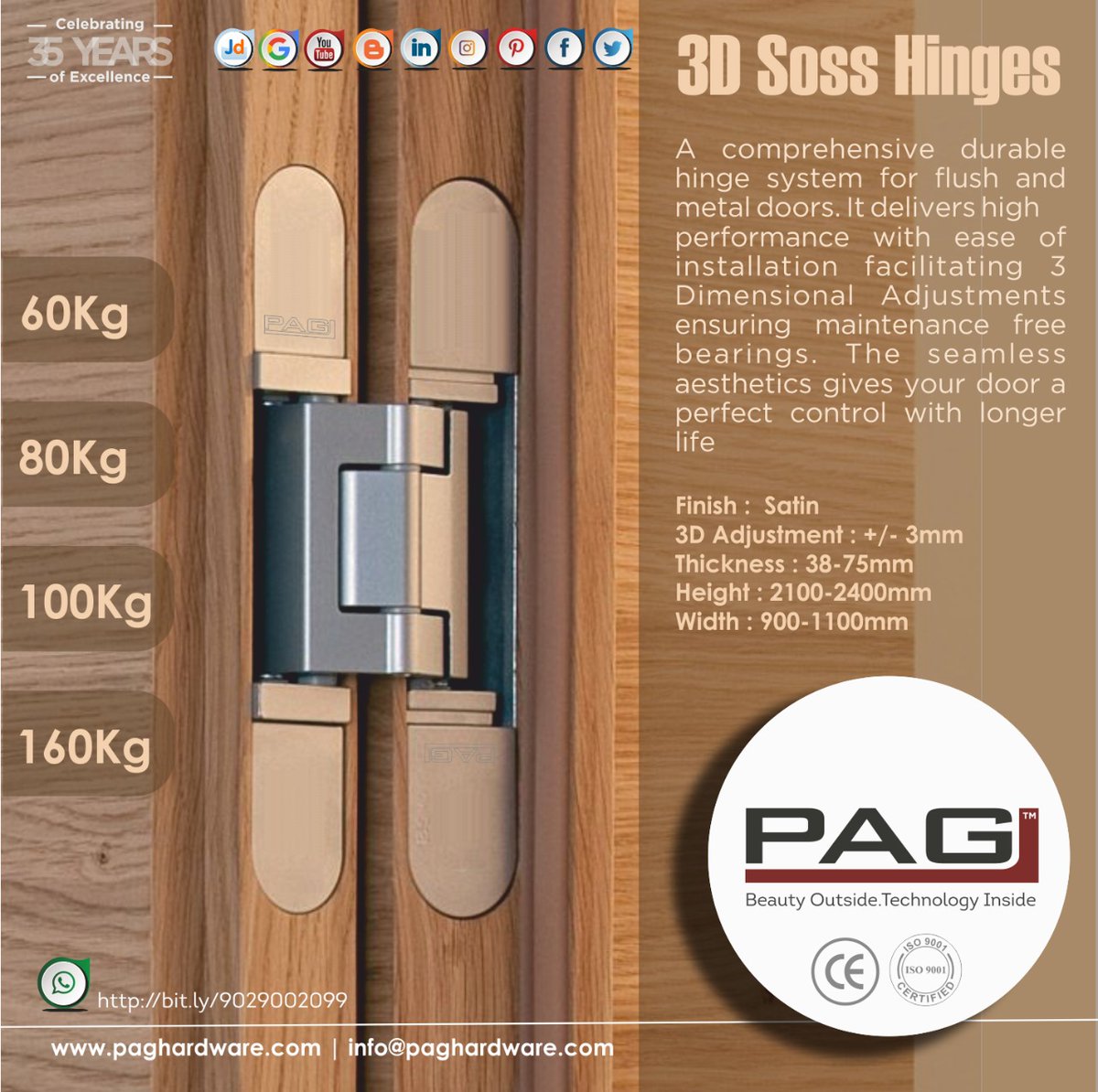 HardwareSamachr's tweet image. 3D SOSS Invisible Hinge System | @paghardware 
#HingeSystem #SossHinges #InvisibleHinge #PAGHardware