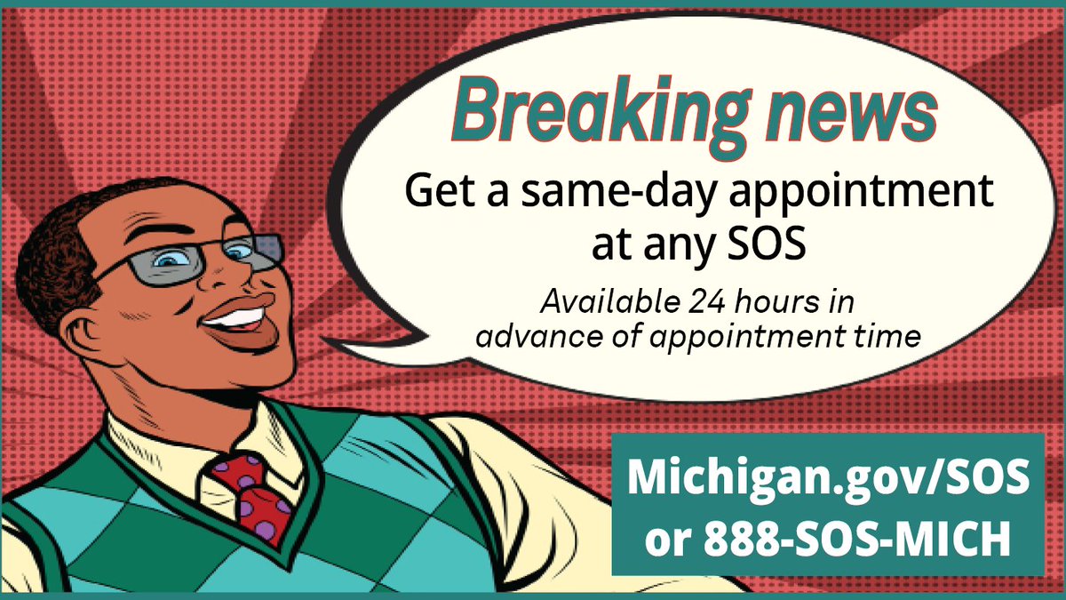Michigan Department Of State On Twitter Customer Alert Some Secretary Of State Appointment Slots Are Released 24 Hours In Advance Each Day Https T Co Nhxdxsnmdq Https T Co X2yggzhbv8