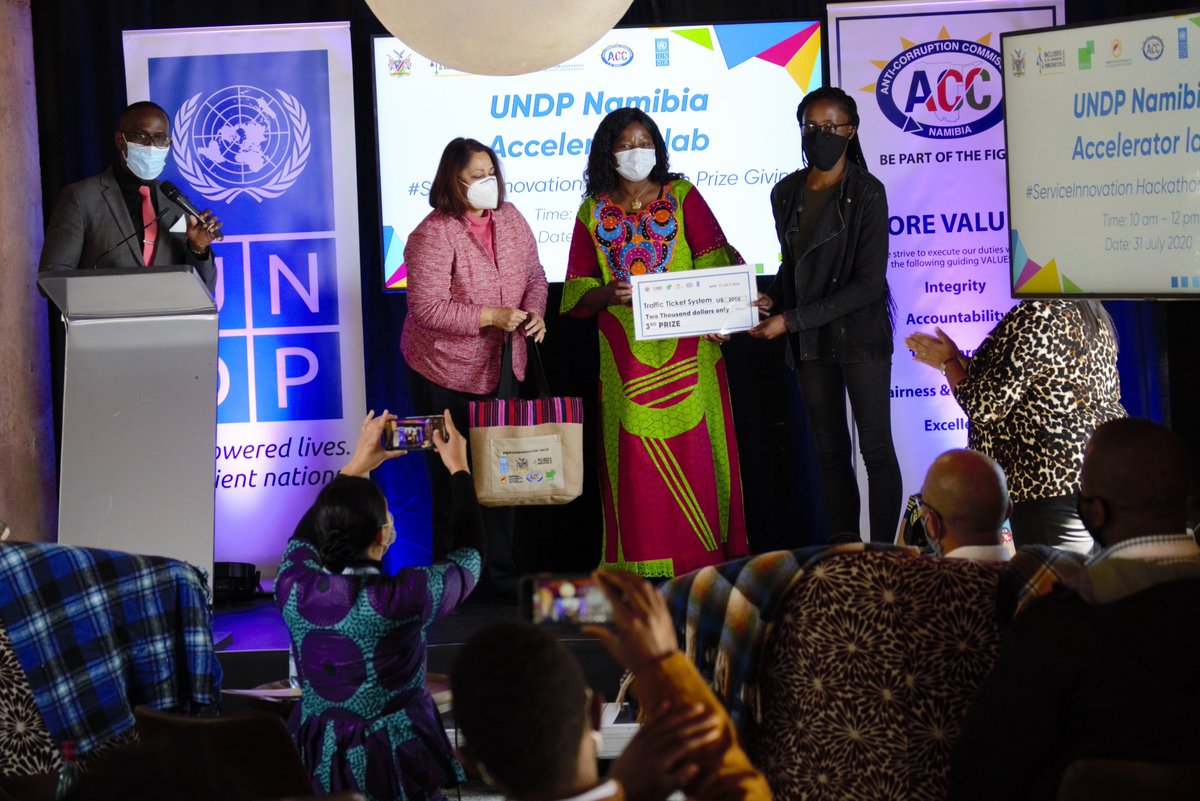 UNDPNamibia's tweet photo. We hosted the Namibia @UNDPAccLabs Service Innovation #Hackathon today. Participants developed digital and #innovative solutions to address the pain points and challenges government has been experiencing on service delivery. https://t.co/I5QpRdb1Ot