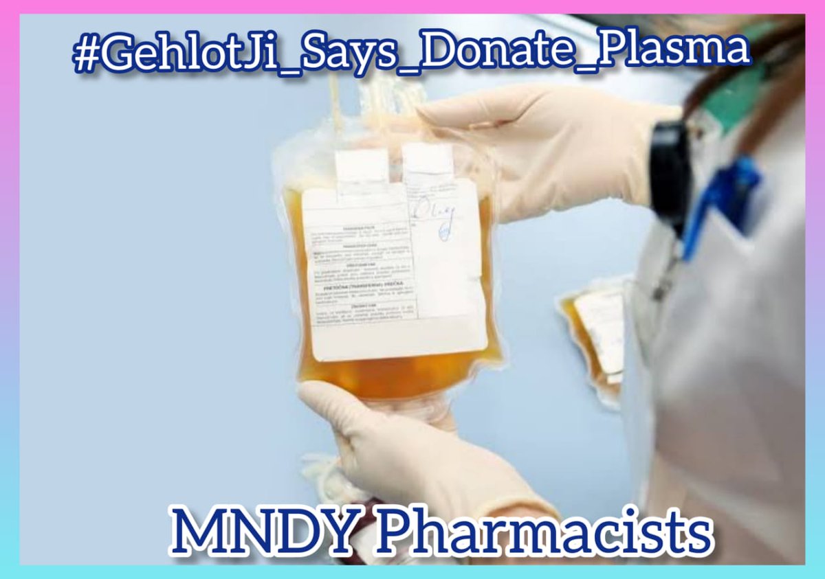 प्लाज्मादान, अपनों को जीवनदान।
#GehlotJi_Says_Donate_Plasma
<a href="/ashokgehlot51/">Ashok Gehlot</a>
<a href="/RaghusharmaINC/">Dr. Raghu Sharma</a>
<a href="/KumariRukshmani/">Rukshmanii Kumari</a>
<a href="/rohanrgupta/">Rohan Gupta</a>
@nitinagarwalpcc
<a href="/KrishnaPooniaIN/">Dr. Krishna Poonia</a>
<a href="/vinodmittal9/">VINOD MITTAL</a>
<a href="/rajcmo/">CMO Rajasthan</a>
<a href="/rajgovofficial/">Government of Rajasthan</a>
<a href="/drsanjeevrajp4/">Dr.Sanjeev Rajpurohit</a>
<a href="/Rpcc_ITcell/">INC RPCC IT CELL</a> @IPAindia_  <a href="/IPA_India/">IPA - Indian Pharmacist Association</a>