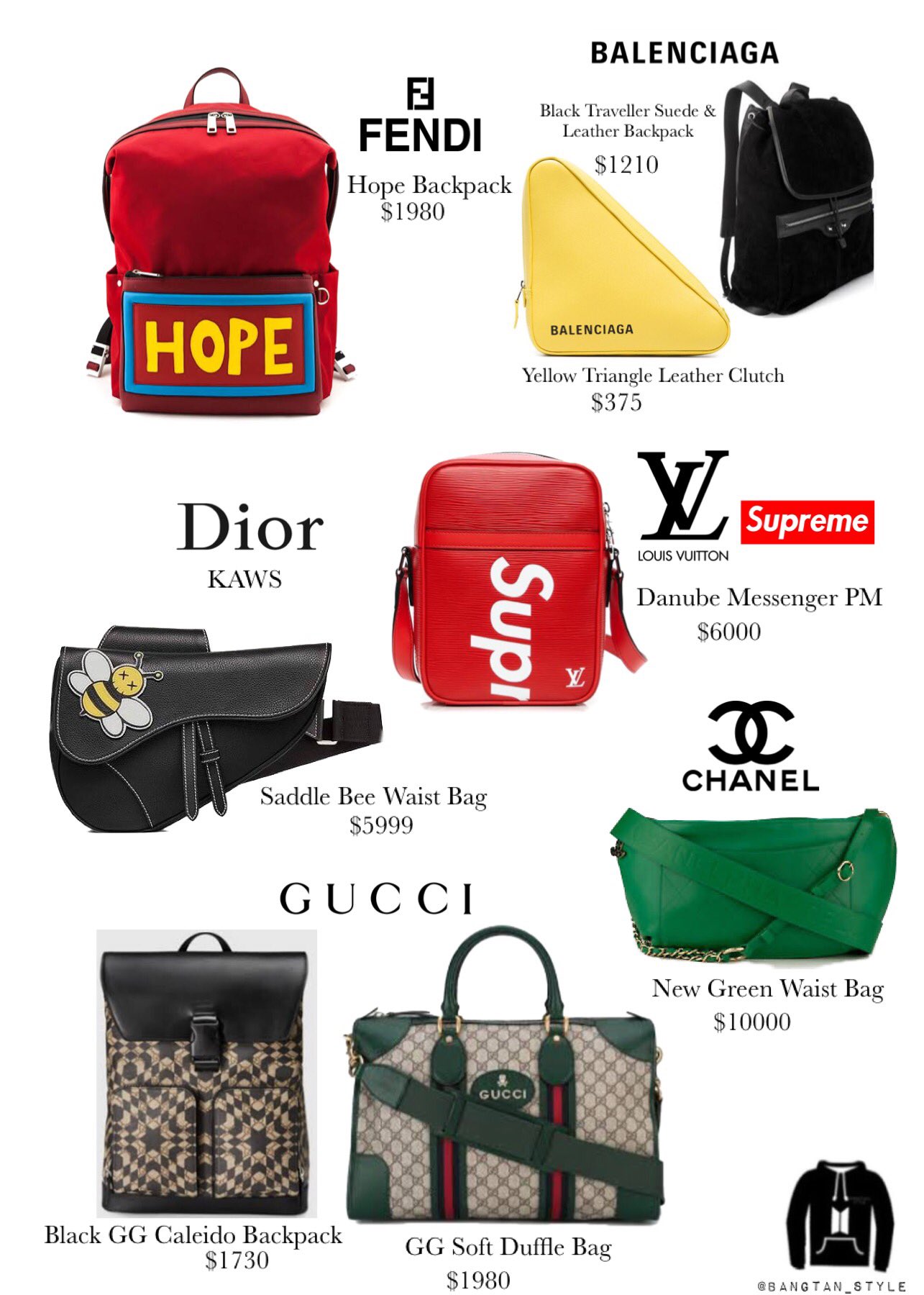 Bangtan Style⁷ (slow) on X: HOSEOK'S ICONIC BAGS #MTVHottest BTS