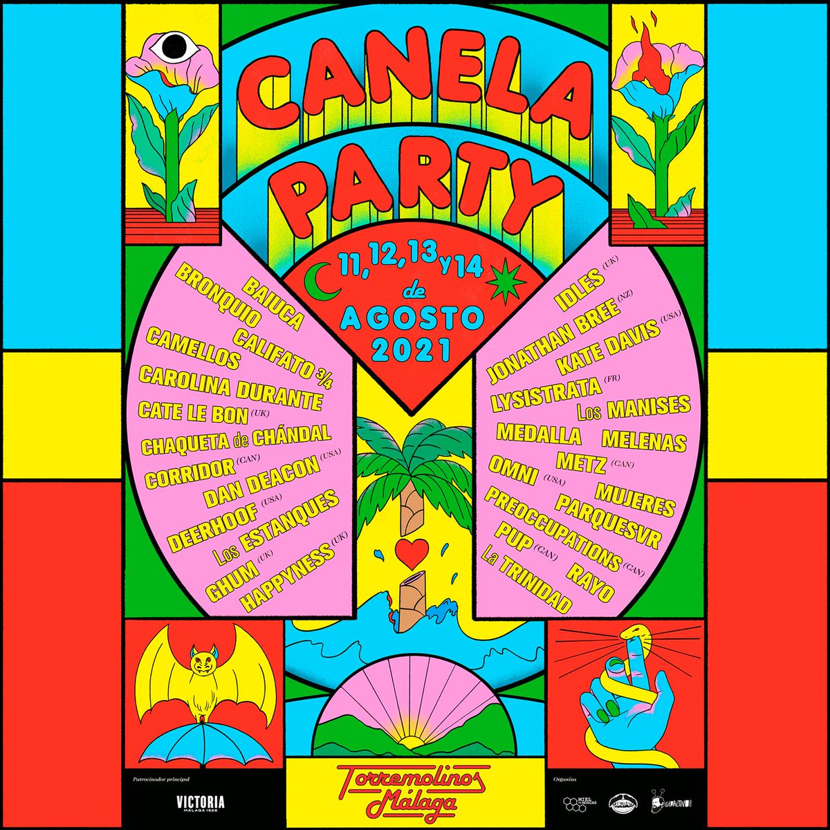 Indie Lovers (@indieloversm) on Twitter photo El <a href="/CanelaParty/">Canela Party</a> revela el cartel de la edición 2021, del 11 al 14 de agosto del año que viene. Con nombres como <a href="/idlesband/">I D L E S</a>, @CateLeBon, <a href="/METZtheband/">METZtheband</a>, <a href="/omniatl/">Omni</a>, <a href="/puptheband/">PUP</a>, <a href="/deerhoof/">𝔻𝕖𝕖𝕣𝕙𝕠𝕠𝕗</a>, <a href="/pre_occupations/">Preoccupations</a>, @ebaynetflix, <a href="/carolinadurante/">CAROLINA DURANTE</a>, #Mujeres, <a href="/melenasband/">Melenas</a>, <a href="/MedallaMusica/">𝕸𝖊𝖉𝖆𝖑𝖑𝖆</a>... El <a href="/CanelaParty/">Canela Party</a> revela el cartel de la edición 2021, del 11 al 14 de agosto del año que viene. Con nombres como <a href="/idlesband/">I D L E S</a>, @CateLeBon, <a href="/METZtheband/">METZtheband</a>, <a href="/omniatl/">Omni</a>, <a href="/puptheband/">PUP</a>, <a href="/deerhoof/">𝔻𝕖𝕖𝕣𝕙𝕠𝕠𝕗</a>, <a href="/pre_occupations/">Preoccupations</a>, @ebaynetflix, <a href="/carolinadurante/">CAROLINA DURANTE</a>, #Mujeres, <a href="/melenasband/">Melenas</a>, <a href="/MedallaMusica/">𝕸𝖊𝖉𝖆𝖑𝖑𝖆</a>...