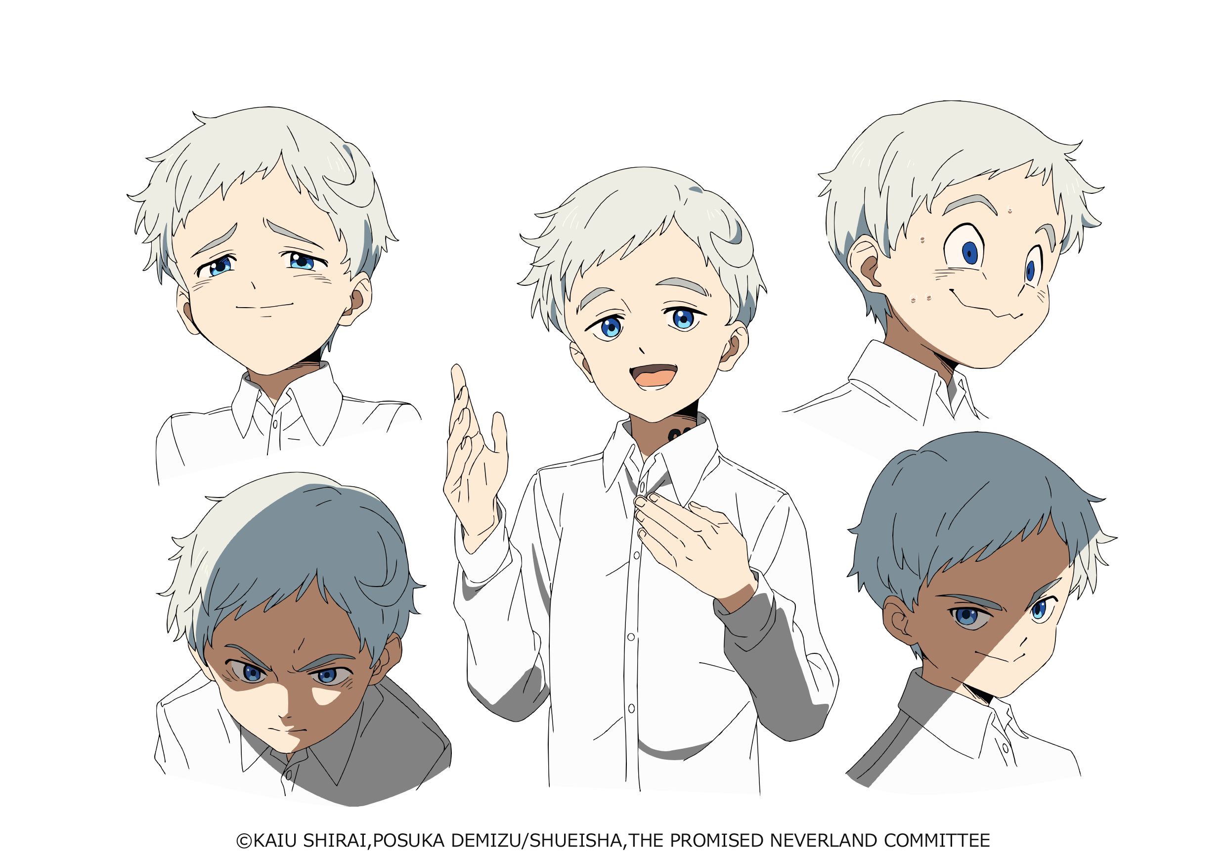 CloverWorks Global on X: This is a character design for Norman from season  1 of The Promised Neverland. Norman shows off a variety of facial  expressions, they range from being happy and