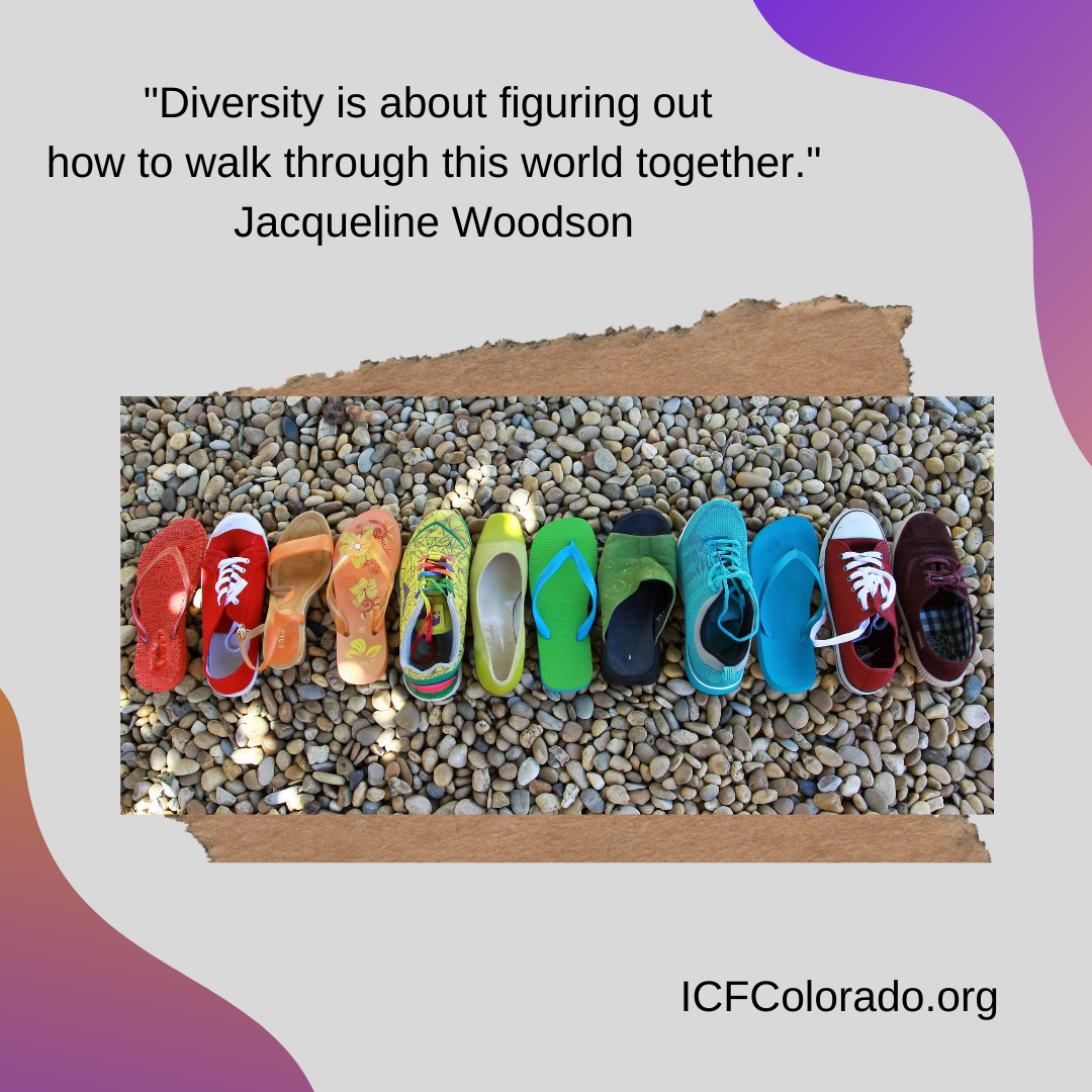 ICFColorado's tweet photo. "Diversity is about figuring out how to walk through this world together." Jacqueline Woodson #ICFCO #ICFColorado #FridayFeeling #FridayReads #FridayFollow https://t.co/BJo6R0ziaW