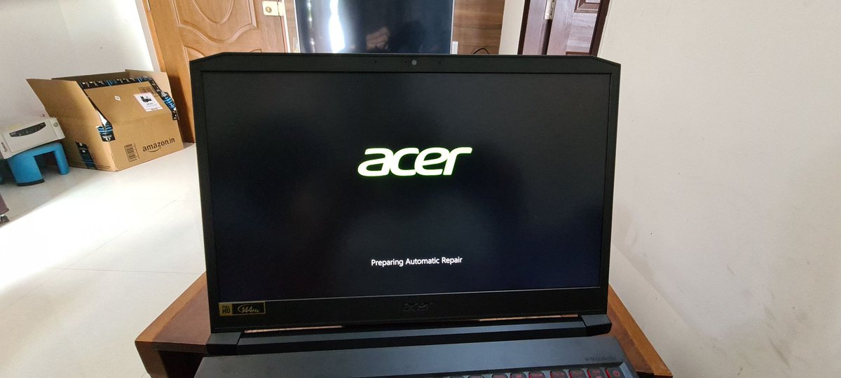 the_desi_gunner's tweet photo. @AmazonHelp Brand new Acer laptop.. that is where it is stuck. Why do I need a technician visit? Just replace it. It Never worked. I called your support team within minutes of receiving it. https://t.co/6SU6kYmr8T