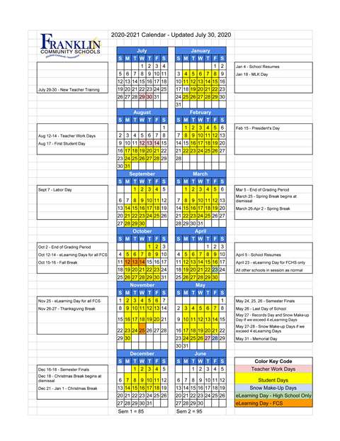 Good morning, FCS! Here is the revised calendar that was approved at last night's School Board meeting!