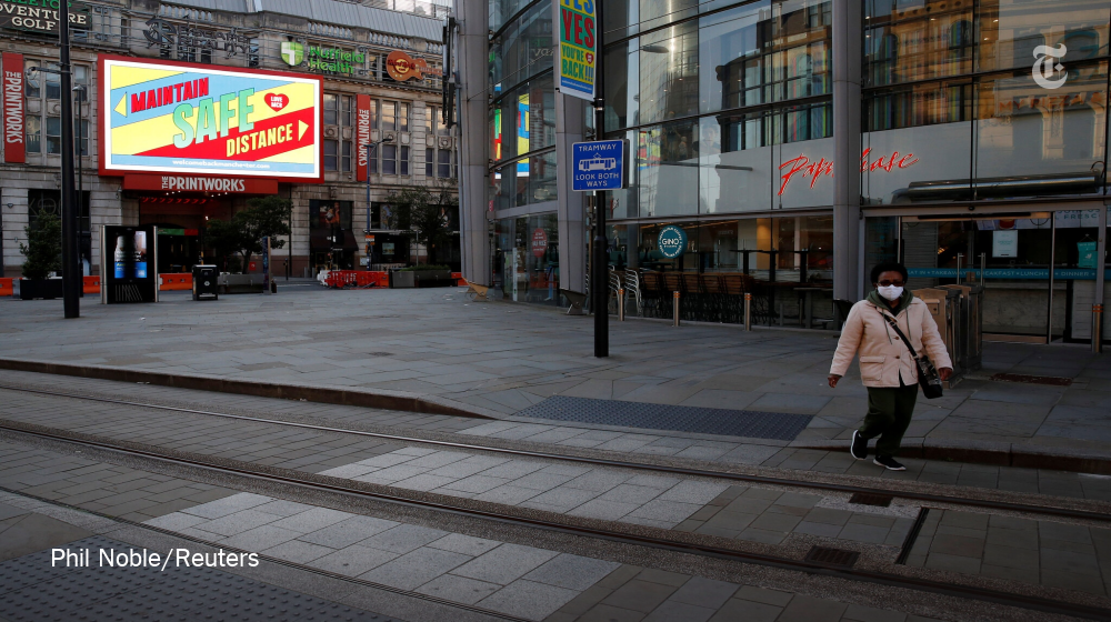 nytimes's tweet photo. Britain is pausing planned reopenings and is making face masks mandatory in more places after it saw the highest case numbers in a month yesterday https://t.co/yl7hQH1t1E https://t.co/zHiEZsqgo9