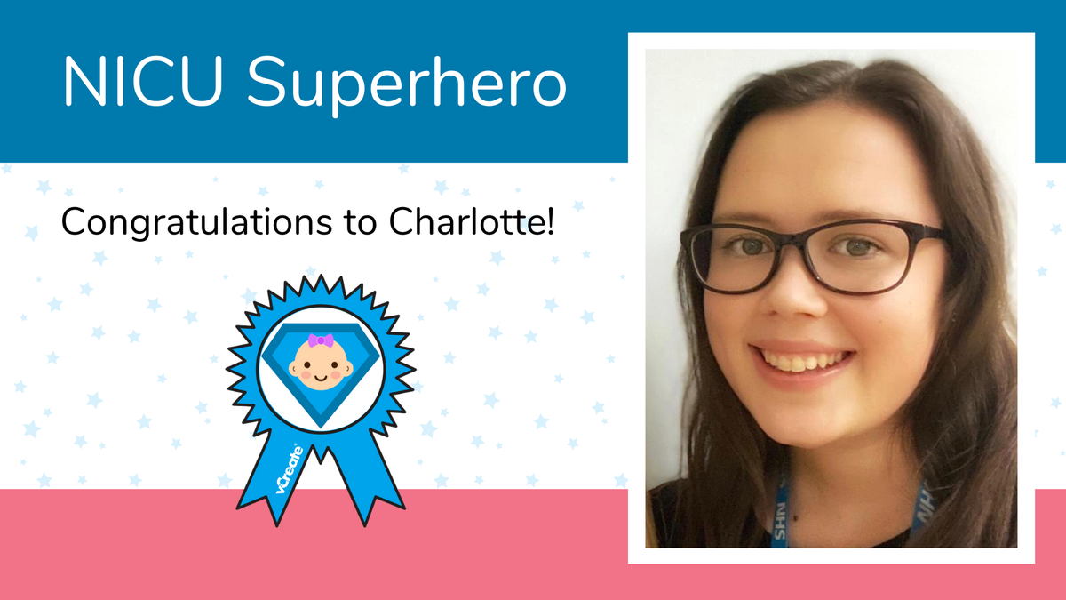 vCreateNICU's tweet photo. Today’s NICU Superhero is Assistant Psychologist @CharlotteEP28 from the neonatal unit at John Radcliffe Hospital! 👏 Today is her final day on the unit and her colleagues wanted to say a BIG cheerio, so nominated her for our award. 💜 https://t.co/sJyHAqqL13 https://t.co/w4JwhJ529p