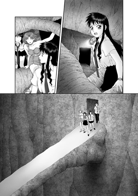 オイラの単行本「かごめかごめ」から
台詞フキダシ擬音無し絵その,51
ほとんどのページに悪あがき修正をしています

地下世界の底無しのギャップにかかる橋って定番すぎるけど、やっぱりワクワクするのです☆(≧∀≦*)ノ 