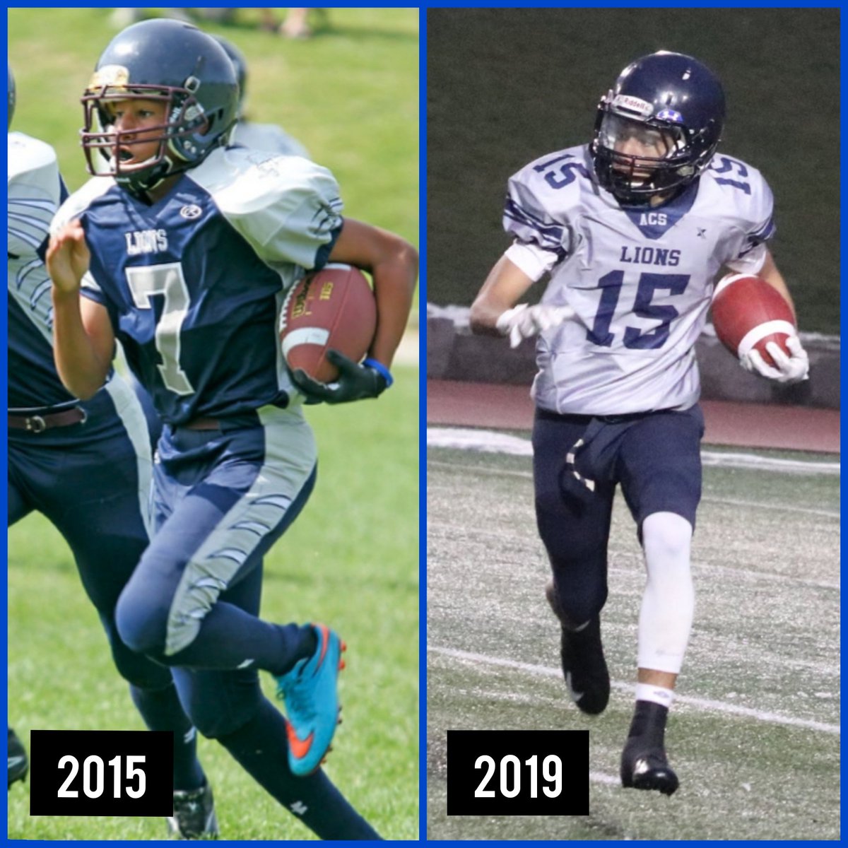 AcsBrantford's tweet photo. #flashbackfriday Flashin' ⬇️ 🏟 scorin' TDs! @Trevordug15 did it at the start + the 🔚 of his ACS 🏈 career! #lionpride #acsfootball #highschoolfootball #brantfordfootball #touchdownsallday #frombeginningtoend #lionsforever @assumptionlion @acs_council @ACSathletics21 @bhncdsb https://t.co/6HaY2UlXJS