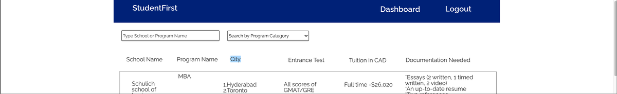 RoyShomik's tweet photo. Day 30: #100daysofcode #100daysofnocode

Users can now search for information using their chosen filters on @Studentfirst_io https://t.co/co7yghhb0o