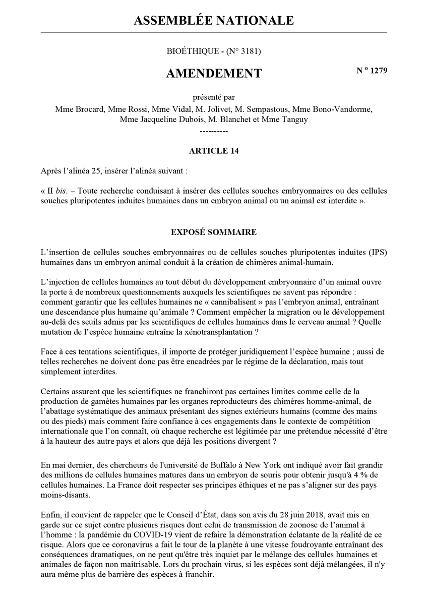 BBrocard's tweet photo. #Bioéthique 5e journée / Recherche sur l'embryon et les cellules souches.
Le texte prévoit la possibilité, sur déclaration, de "mixer" des cellules souches animales et humaines.
𝗝𝗲 𝘀𝗼𝘂𝗵𝗮𝗶𝘁𝗲 𝗹'𝗶𝗻𝘁𝗲𝗿𝗱𝗶𝗰𝘁𝗶𝗼𝗻 𝘁𝗼𝘁𝗮𝗹𝗲 𝗱𝗲 𝗰𝗲𝘀 𝗽𝗿𝗮𝘁𝗶𝗾𝘂𝗲𝘀. https://t.co/Ytr6e4A4hx